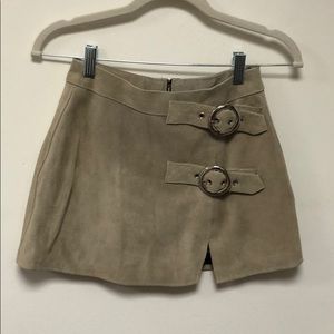Free People tan suede skirt